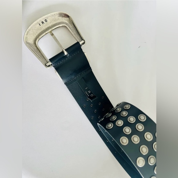 Iro Paris Black Leather Belt size 70 Made in Italy - Picture 1 of 3